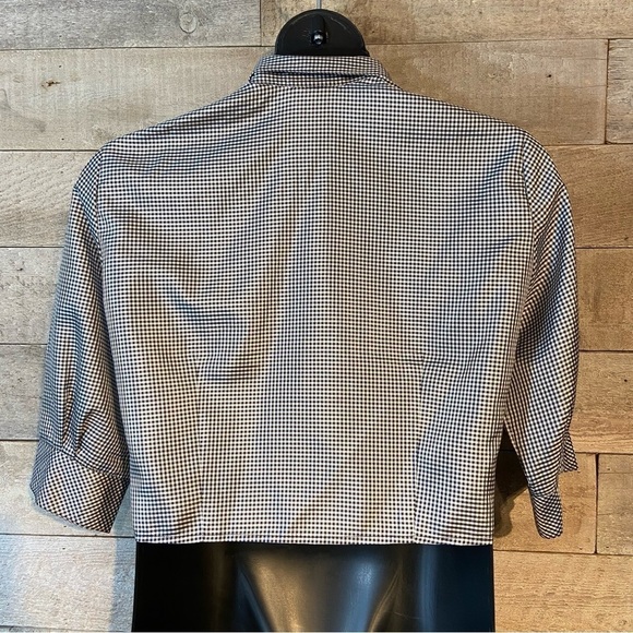 Joseph Ribkoff women’s gingham checked button up cropped blouse in size 14 - Picture 4 of 12